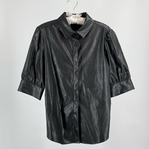 Tyler Boe Tops - Tyler Boe Alice Vegan Leather Shirt in Black Size 8
